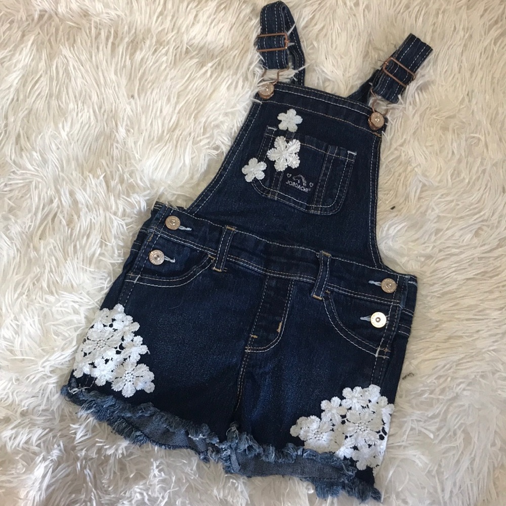 Girls Jordache Denim Overalls with flower design